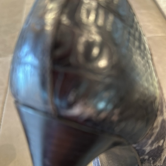 Donal J. Pliner Eartha Grey Suede Leopard Pointy Stiletto Heel Boots Size 8 - Picture 9 of 14